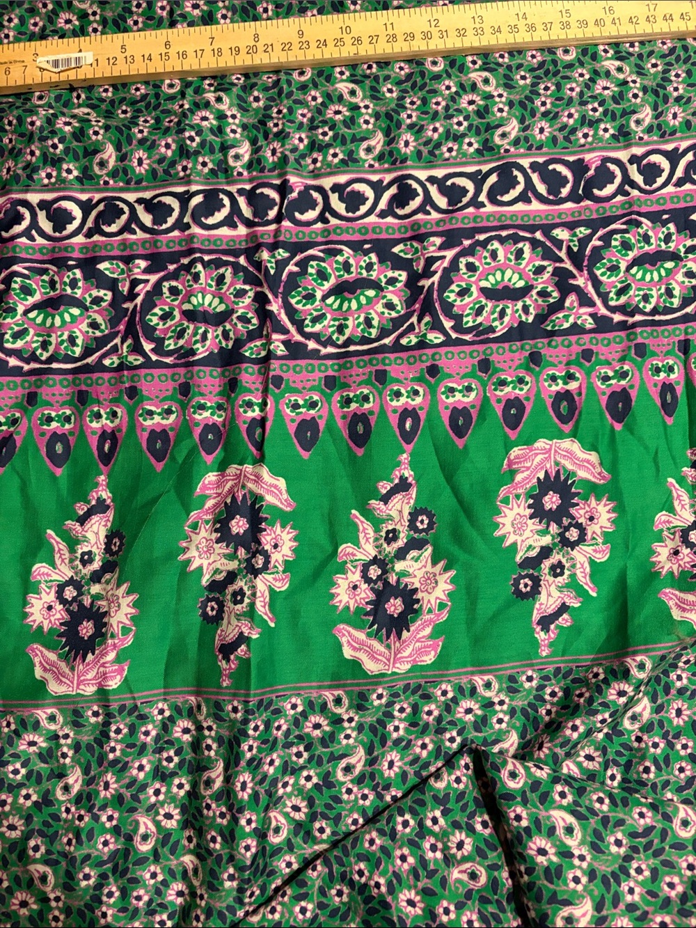 Late Sunday Afternoon silk Green Floral Scarf wrap “Springtime Joy” - Picture 6 of 9